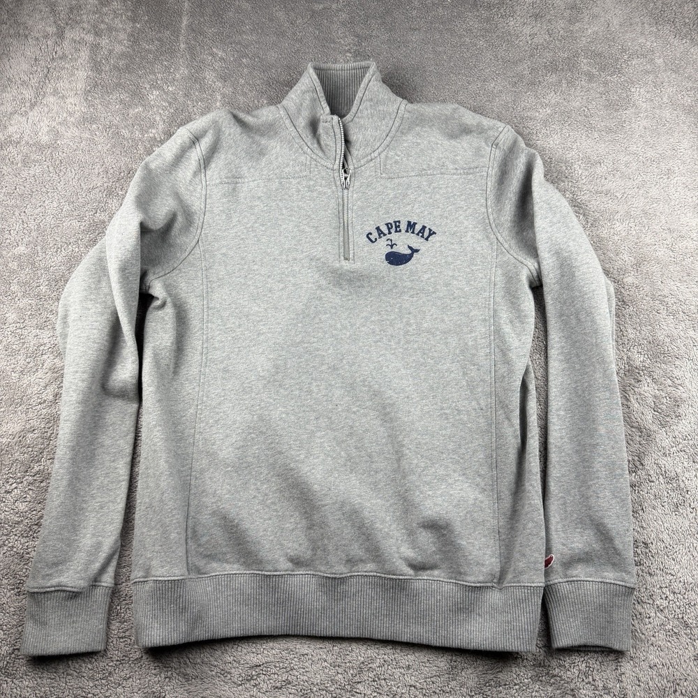League Collegiate Outfitters Fleece Jacket‎ Mens Large Gray 1/4 Zip Pullover